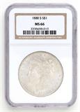 Lot# 1048 1880 S Morgan $1 Dollar Silver Coin, MS 66
NGC# 2235659-010, NGC Graded Population 117781, NGC Census 11198/3635, NGC PRICE GUIDE: $444.00
