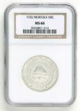 Lot# 1064 1936 Borough of Norfolk Bicentennial, Norfolk Virginia Land Grant 1636, Silver Half Dollar, MS 66
NGC# 3022801-014, NGC Graded Population 2575, NGC Census 1047/736, NGC PRICE GUIDE: $600.00