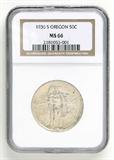 Lot# 1065 1936 S Oregon Trail Memorial, Silver Half Dollar, MS 66
NGC# 2181053-001, NGC Graded Population 755, NGC Census 293/106, NGC PRICE GUIDE: $450.00