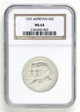 Lot# 1068 1937 75th Anniversary Battle of Antietam, Burnside Bridge September 17 1862, Silver Half Dollar, MS 64
NGC# 2181060-003, NGC Graded Population 2489, NGC Census 511/1840, NGC PRICE GUIDE: $770.00