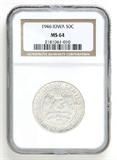 Lot# 1069 1946 Iowa Statehood Centennial (1846-1946), The Old Stone Capitol Iowa City, Silver Half Dollar, MS 64
NGC# 2181061-010, NGC Graded Population 5478, NGC Census 594/4773, NGC PRICE GUIDE: $121.00