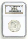 Lot# 1071 1949 S Booker T. Washington Birthplace Memorial, From Slave Cabin to Hall of Fame, Franklin County VA., Silver Half Dollar MS 66
NGC# 1668428-043, NGC Graded Population 759, NGC Census 339/53, NGC PRICE GUIDE: $115.00