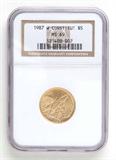 Lot# 1088 1987 W Bicentennial Constitution $5 Gold Coin, MS 69
NGC# 321408-002, NGC PRICE GUIDE: $474.00