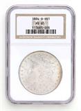 Lot# 1095 1884 O Morgan $1 Dollar Silver Coin, MS 65
NGC# 117685-008, NGC Graded Population 165355, NGC Census 17141/1870, NGC PRICE GUIDE: $194.00