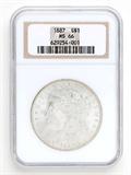 Lot# 1106 1887 Morgan $1 Dollar Silver Coin, MS 66
NGC# 629254-001, NGC Graded Population 159279, NGC Census 3620/309, NGC PRICE GUIDE: $500.00