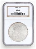 Lot# 1110 1886 Morgan $1 Dollar Silver Coin, MS 66
NGC# 1979913-002, NGC Graded Population 107087, NGC Census 4902/1887, NGC PRICE GUIDE: $444.00