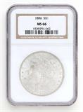 Lot# 1109 1886 Morgan $1 Dollar Silver Coin, MS 66
NGC# 1539796-002, NGC Graded Population 107087, NGC Census 4902/1887, NGC PRICE GUIDE: $444.00