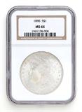 Lot# 1112 1898 Morgan $1 Dollar Silver Coin, MS 66
NGC# 1967108-008, NGC Graded Population 16390, NGC Census 491/17, NGC PRICE GUIDE: $720.00