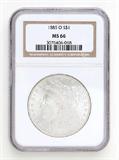 Lot# 1113 1885 O Morgan $1 Dollar Silver Coin, MS 66
NGC# 3076406-018, NGC Graded Population 165704, NGC Census 4155/528, NGC PRICE GUIDE: $444.00