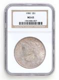 Lot# 1124 1900 Morgan $1 Dollar Silver Coin, MS 65
NGC# 1951985-007, NGC Graded Population 25747, NGC Census 4169/602, NGC PRICE GUIDE: $250.00