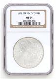 Lot# 1126 1878 7TF REV OF 78 Morgan $1 Dollar Silver Coin, MS 64
NGC# 1790780-008, NGC Graded Population 11198, NGC Census 3377/514, NGC PRICE GUIDE: $244.00