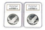 Lot# 1155 2008 P Group lot of Two 2008 Bald Eagle One Dollar Silver Coins
The First: Graded PF 69 Ultra Cameo; the Second: Graded PF 70 Ultra Cameo , est:100/200
