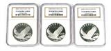 Lot# 1154 2008 P Group lot of Three 2008 Bald Eagle One Dollar Silver Coins, Graded PF 69 Ultra Cameo
, est:150/250