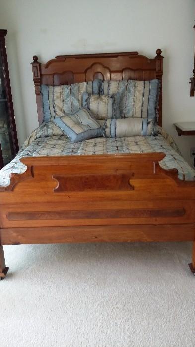 Full hand carved bed with mattress