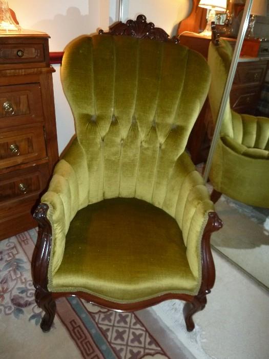 Victorian antique high back parlor chair