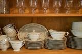 silver plate and glass ware & china 