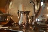 silver plate and glass ware & china 