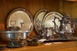 silver plate and glass ware & china 