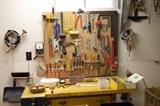 hundreds of quality hand & power tools and hundreds of accessories - lots of fixe it parts - lots of project magazines - lots of vintage wood accessories - amazing work bench  & so much more 