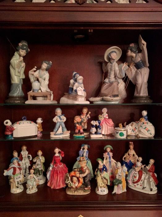 UGH! Obligatory Meemaw collection of porcelain figurines, Royal Doulton, Hummel-esque, Asian ding dongs and some actually kinda good Lladro items - if you're into that kinda thang...