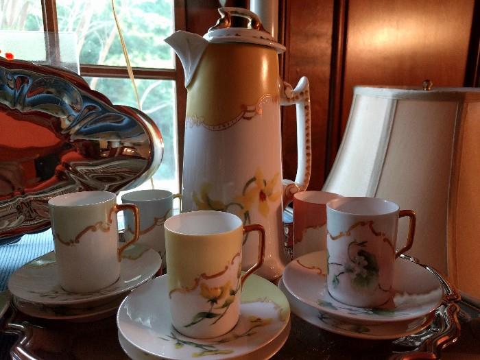 Sweet hand-painted porcelain coffee set.