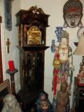 Grandfather clock and poly chrome quanyin