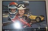 Poster signed by Sam Hanks, who drove the winning car in the 1957 Indianapolis 500.