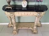 Faux marble top foyer table