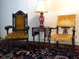 Gothic King and Queen Throne Chairs