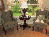 Wing Back Chairs, Broyhill, Lamps