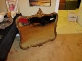 vintage carved wood gold frame mirror