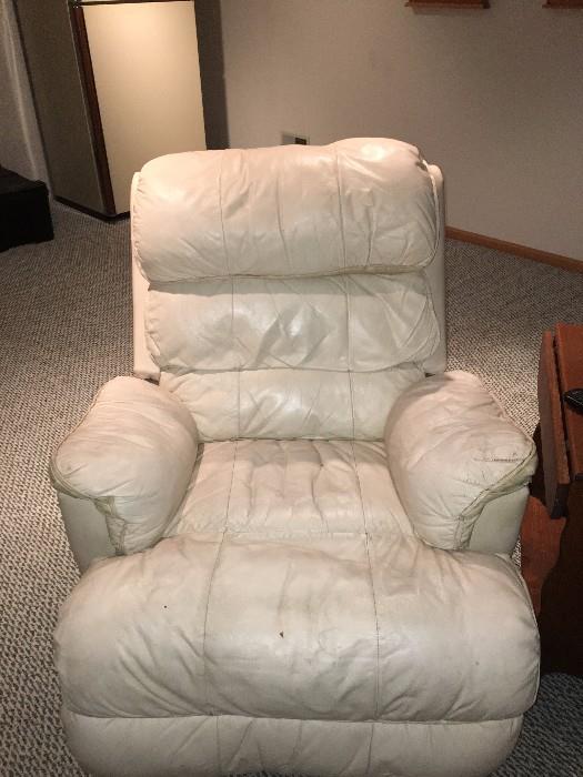White Leather Recliner