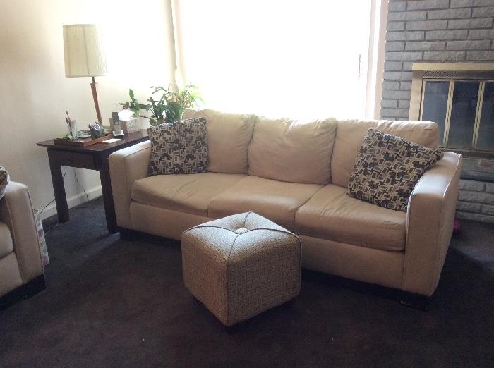 Textured upholstered sofa with matching loveseat 