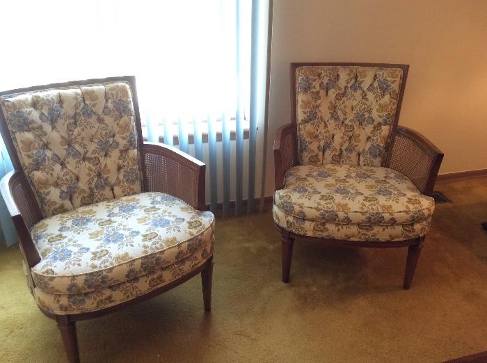 Pair of upholstered occasional chairs