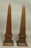 Lot 15:  Pr Bronze Finish Brass Obelisks. Modernist Decorator. : Dimensions:  H: 18 inches: W: 4.75 inches: D: 4.75 inches --- US Shipping charge: $35