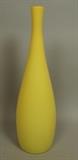 Lot 20:  KASTRUP Denmark Cased Art Glass Bottle Vase. Bright Yellow. Paper Kastrup label and original Raymor Paper tag. : Dimensions:  H: 17 inches: W: 5 inches: D: 5 inches --- US Shipping charge: $35