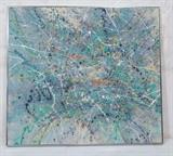 Lot 85:  Large Spatter Painting. Oil on Canvas. S. ZARGRILLI '01. Modernist. Signed: Dimensions:  Image Size: H: 54.5 inches: W: 61 inches --- 