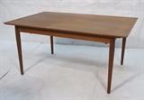 Lot 112:  Danish Modern Dining Table. Two hidden leaves.  Probably George Tanier Sibast Mobler.: Dimensions:  H: 28.5 inches: W: 60 inches: D: 39.25 inches --- 