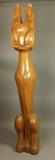 Lot 131:  Large Carved Wood Cat Sculpture. : Dimensions:  H: 48 inches: W: 7.5 inches --- 