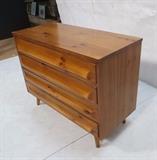 Lot 180:  FRANKLIN SMOKY Co. Pine Four Drawer Bachelors Chest. Louver style Drawers. Marked in bottom drawer.: Dimensions:  H: 32 inches: W: 42 inches: D: 20 inches --- 