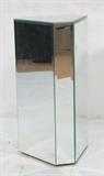 Lot 236:  Mirrored Beveled Pedestal Stand. Six sided. : Dimensions:  H: 30 inches: W: 16 inches: D: 14.5 inches --- 