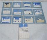 Lot 285:  EMLEN ETTING 1963 Calendar. The University Museum of University of Pennsylvania. AND Twelve Framed Images from the Calendar. : Dimensions:  Image Size: H: 10 inches: W: 11 inches --- 