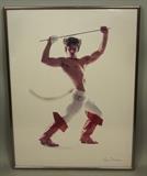 Lot 290:  KENN DUNCAN Signed Photograph. Male Dancer dressed as PUSS in BOOTS. Signed. Homo erotica: Dimensions:  H: 22 inches: W: 17 inches --- 