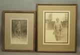 Lot 291:  Lot 2 JOHN LEAR Pencil Drawings. 1). Semi Nude Male. 2) Shirtless Male in Jeans. Both signed. Dated 86 & 88: Dimensions:  Image Size: H: 13.5 inches: W: 10 inches --- 