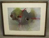 Lot 308:  GALE HOFFMAN Watercolor & Chalk Drawing. Modernist Abstract. Pencil signed. : Dimensions:  Image Size: H: 11 inches: W: 15 inches --- 