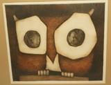 Lot 314:  JOSEPH DEMARAIS Owl Print. Signed Demarais & dated 69. Numbered 48/100: Dimensions:  Image Size: H: 13 inches: W: 16 inches --- 