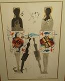 Lot 318:  Salvador DALI The Queen's Croquet Ground Print.  Signed and Numbered LXXIX/CCC. Alice in Wonderland Series Print.: Dimensions:  Image Size: H: 23.5 inches: W: 13.5 inches --- 