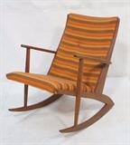 Lot 364:  Kubus George Jensen Rocker Rocking Chair. Two tone wood rocker rails. : Dimensions:  H: 30 inches: W: 24 inches: D: 27 inches --- 