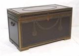 Lot 402:  MAITLAND SMITH Studded Decorator Trunk Chest.: Dimensions:  H: 21.5 inches: W: 36 inches: D: 18 inches --- 