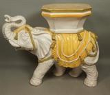Lot 428:  Large Ceramic Elephant Side Table.  Italian. Heavy: Dimensions:  H: 22.5 inches: W: 26 inches: D: 11 inches --- 